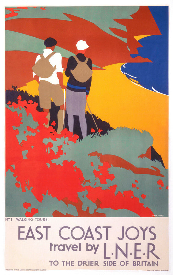 'East Coast Joys No 1 - Walking Tours', LNER poster, 1931. Art Print - Science Museum Shop