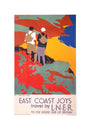 'East Coast Joys No 1 - Walking Tours', LNER poster, 1931. unstretched canvas medium none Art Print - Science Museum Shop