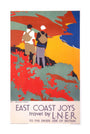 'East Coast Joys No 1 - Walking Tours', LNER poster, 1931. unstretched canvas extra large none Art Print - Science Museum Shop