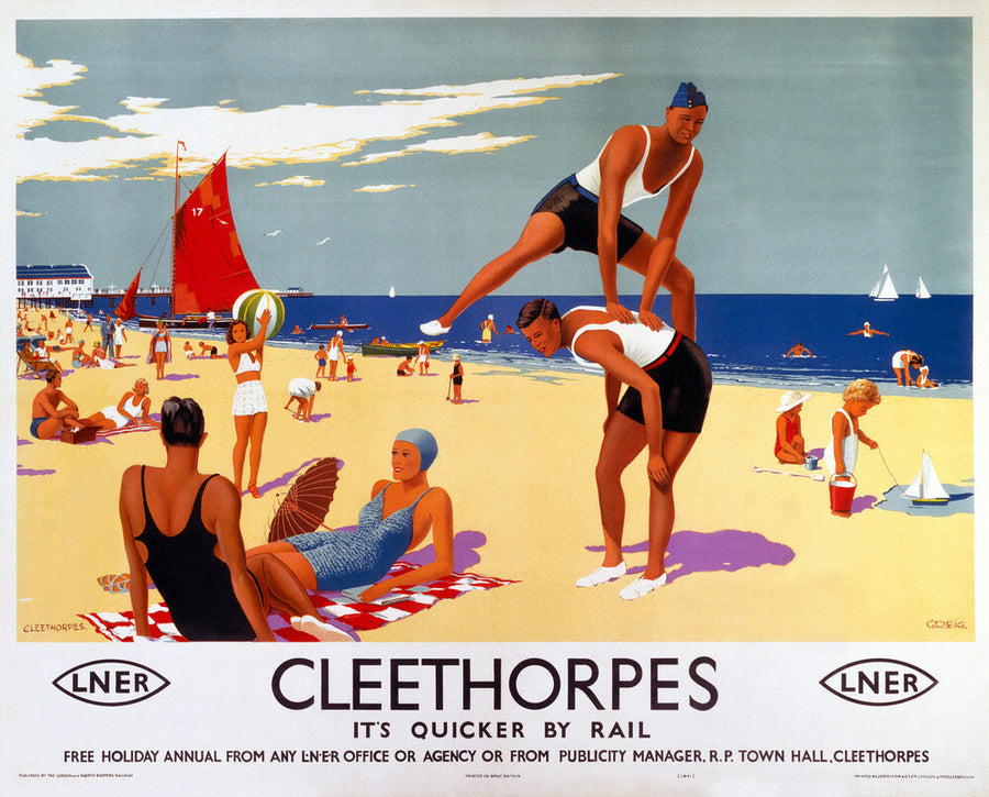 'Cleethorpes: It's Quicker by Rail', LNER poster, 1941. Art Print - Science Museum Shop