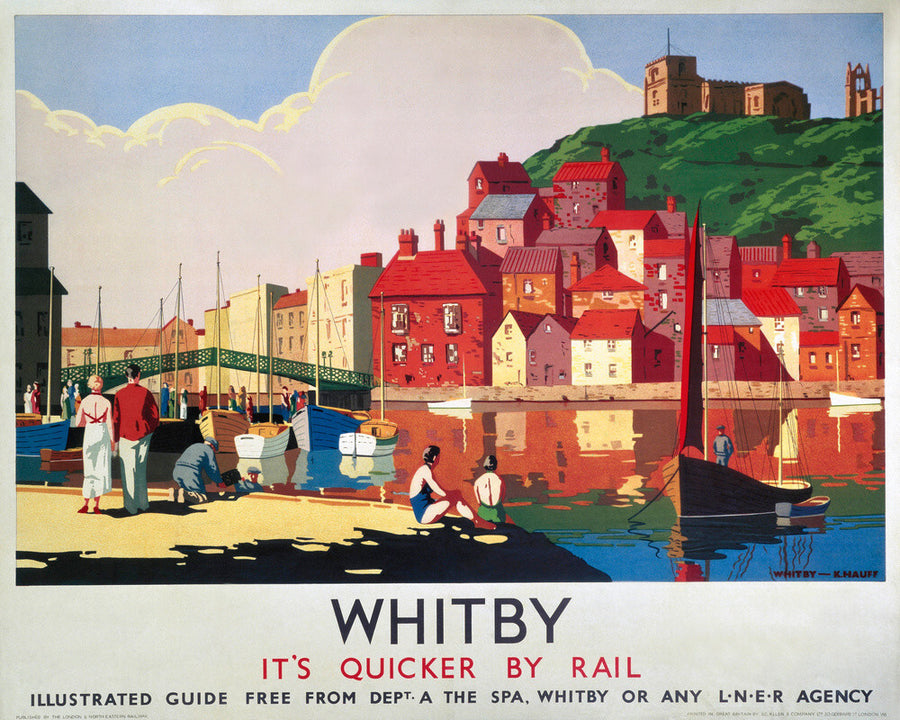 'Whitby: It's Quicker By Rail', LNER poster, 1930s. Art Print - Science Museum Shop