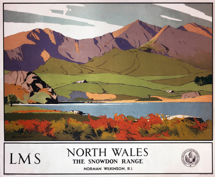 'North Wales - The Snowdon Range', LMS poster, 1923-1947. Art Print - Science Museum Shop
