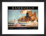 'Bamburgh', LNER poster, 1925. art print extra small black Art Print - Science Museum Shop