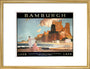 'Bamburgh', LNER poster, 1925. art print medium gold Art Print - Science Museum Shop