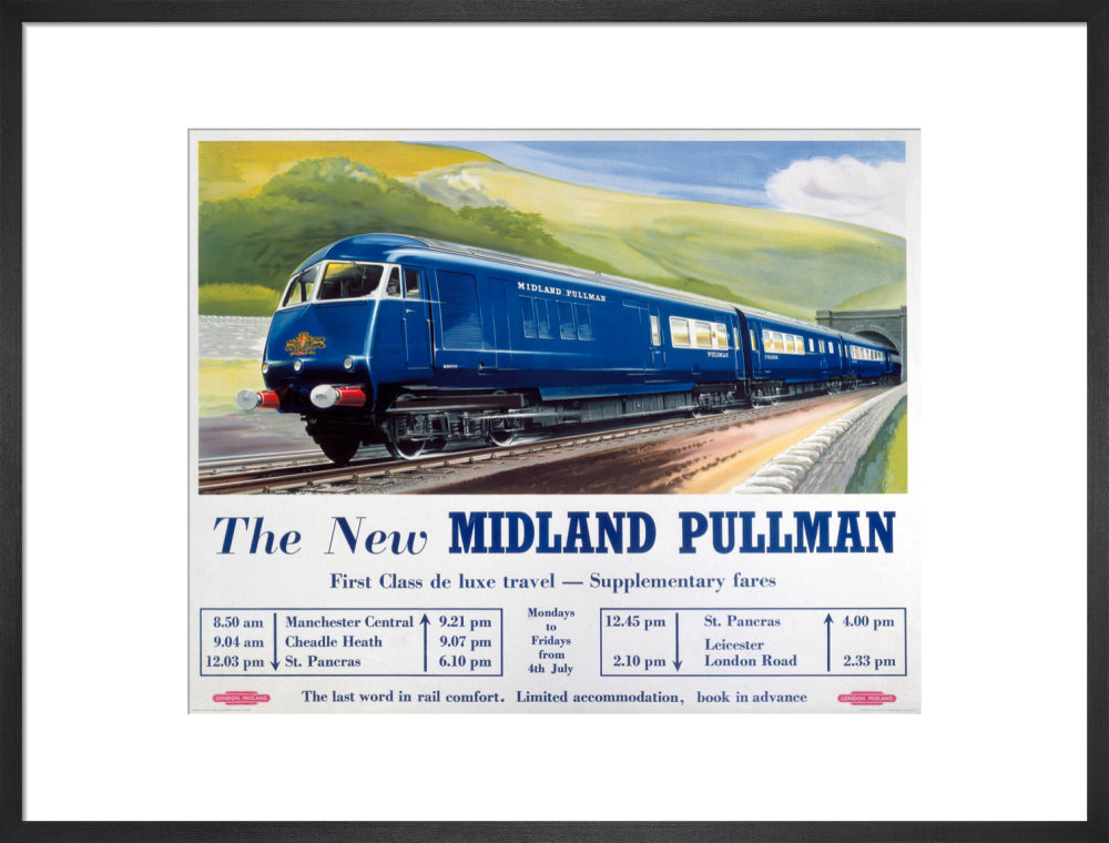 'The New Midland Pullman', BR(LMR) poster, c 1950s. art print large black Art Print - Science Museum Shop