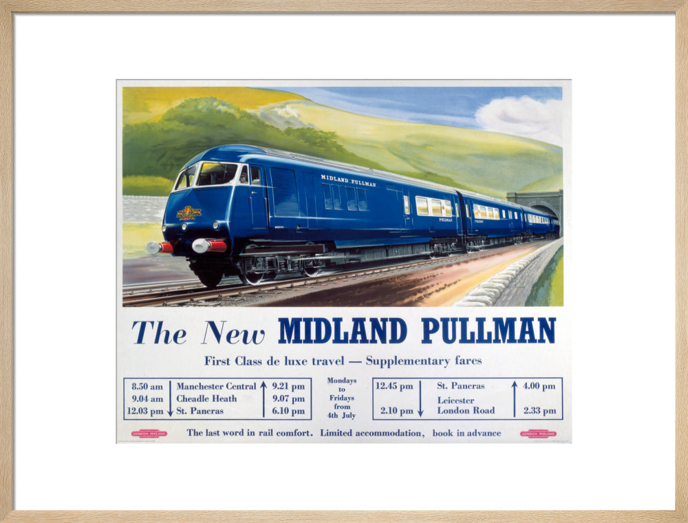 'The New Midland Pullman', BR(LMR) poster, c 1950s. art print large natural Art Print - Science Museum Shop