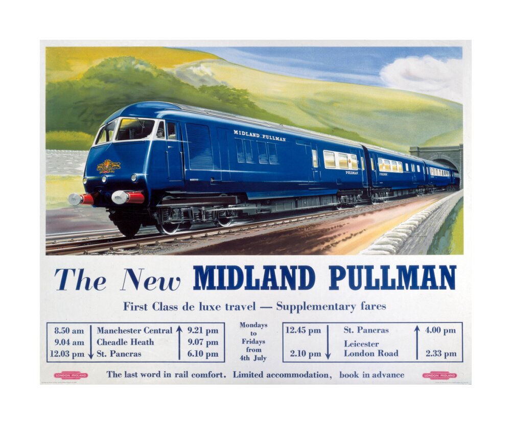 'The New Midland Pullman', BR(LMR) poster, c 1950s. unstretched canvas large none Art Print - Science Museum Shop