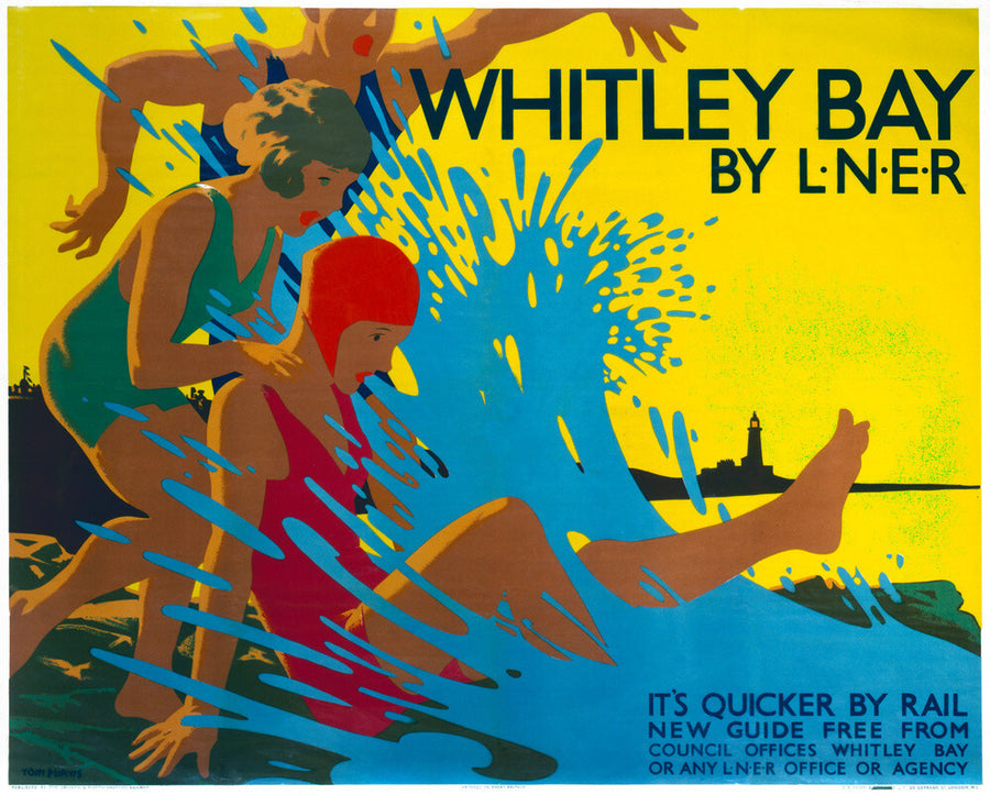 'Whitley Bay by LNER', LNER poster, c 1930s. Art Print - Science Museum Shop