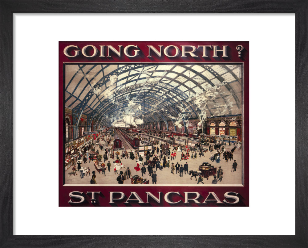 'Going North? St Pancras', MR poster, 1910. art print extra small black Art Print - Science Museum Shop