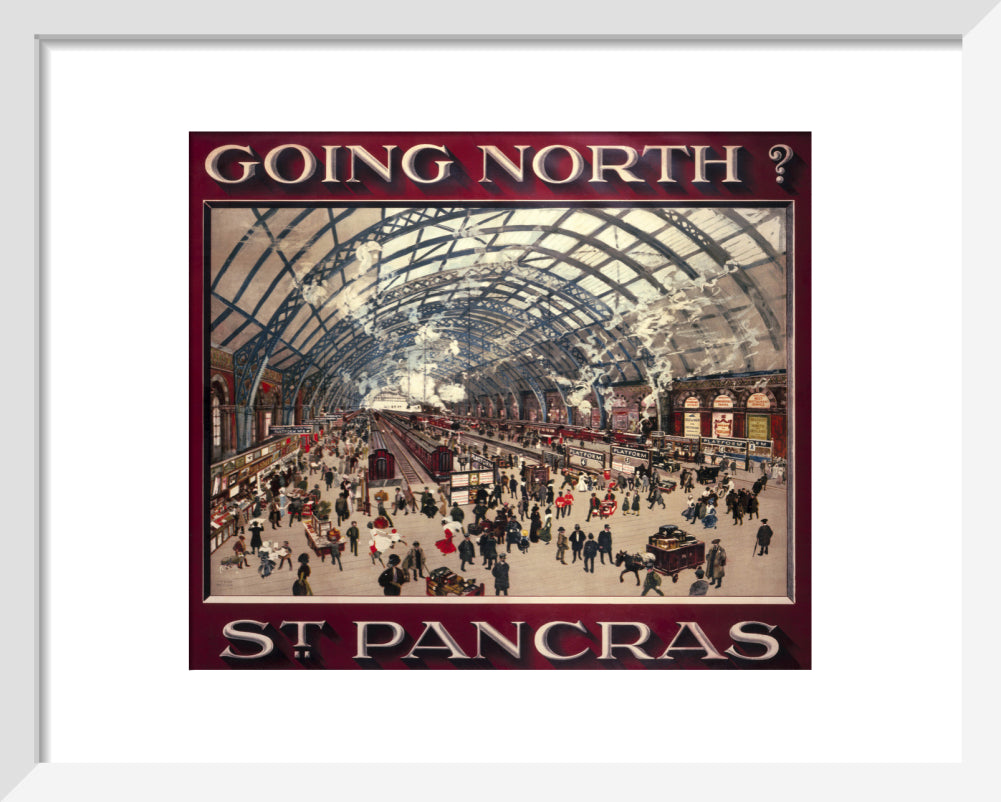'Going North? St Pancras', MR poster, 1910. art print extra small white Art Print - Science Museum Shop