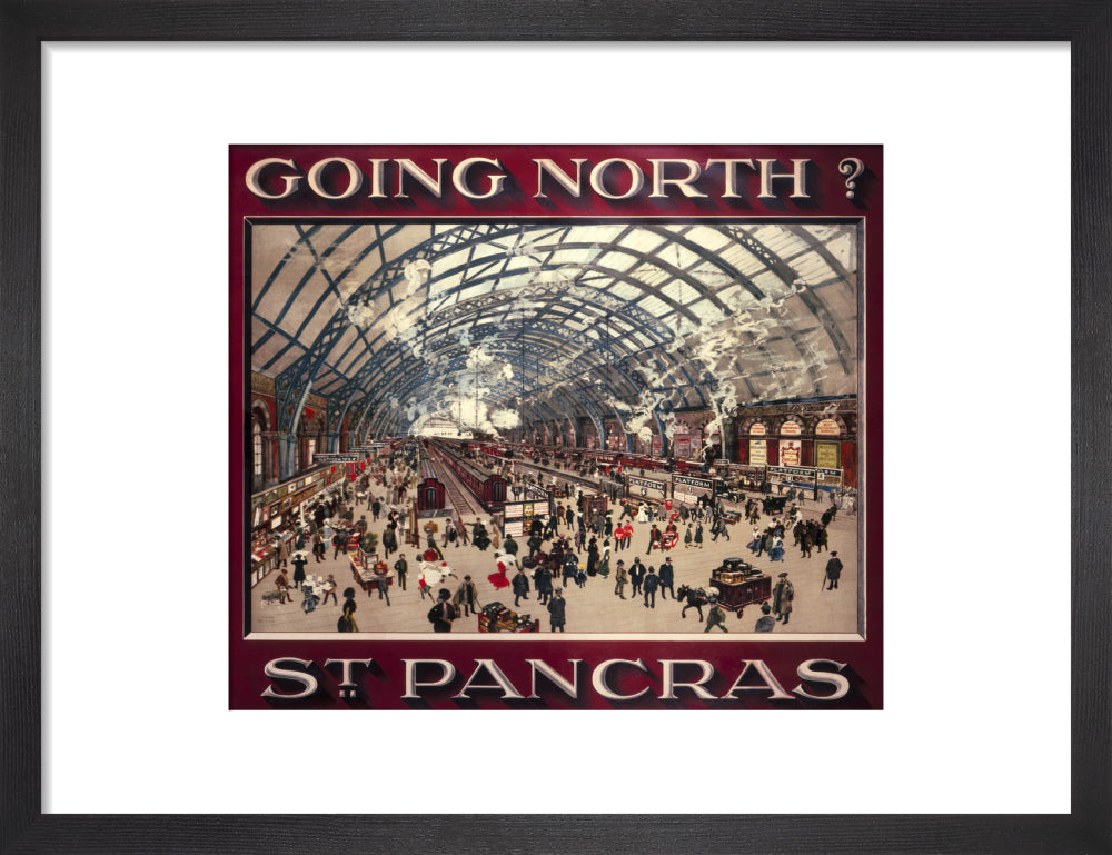 'Going North? St Pancras', MR poster, 1910. art print small black Art Print - Science Museum Shop