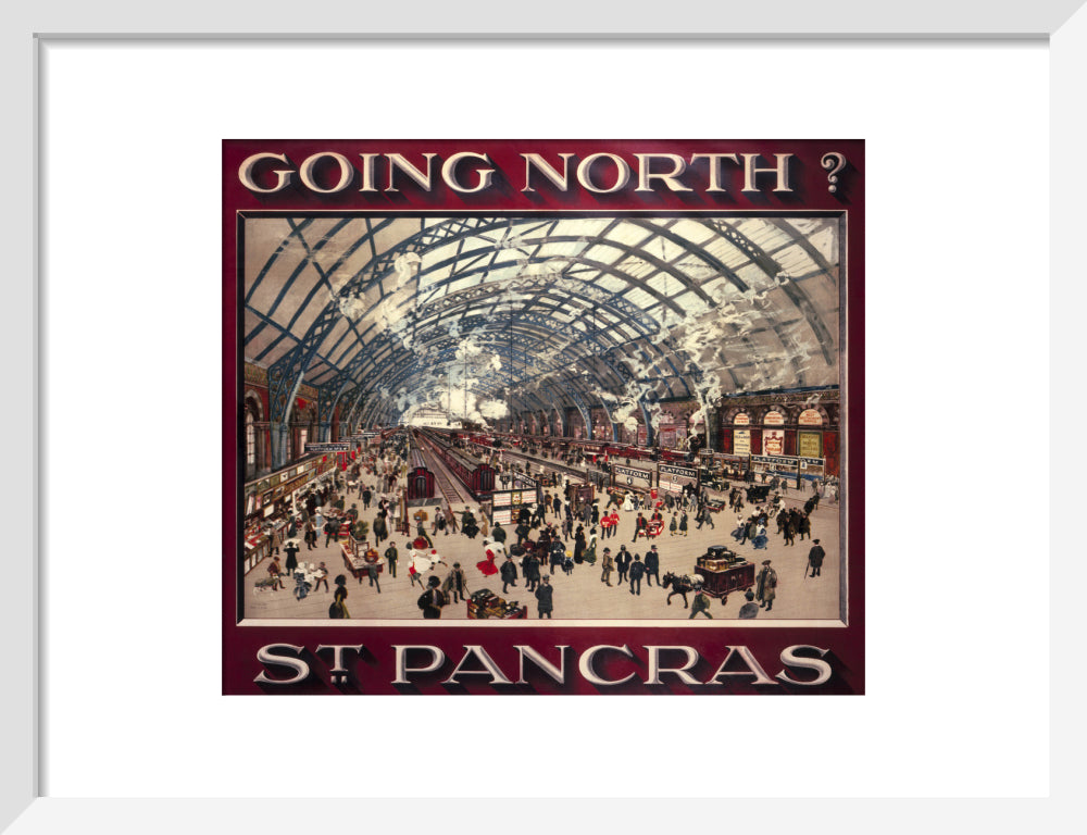 'Going North? St Pancras', MR poster, 1910. art print small white Art Print - Science Museum Shop