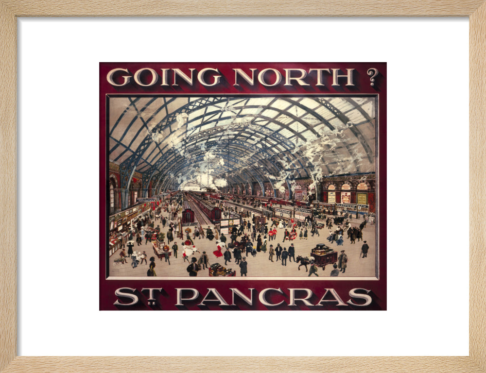 'Going North? St Pancras', MR poster, 1910. art print small natural Art Print - Science Museum Shop