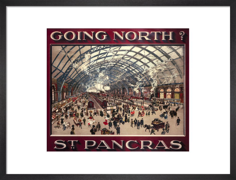 'Going North? St Pancras', MR poster, 1910. art print medium black Art Print - Science Museum Shop