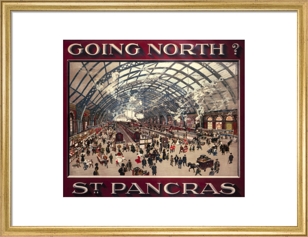 'Going North? St Pancras', MR poster, 1910. art print medium gold Art Print - Science Museum Shop