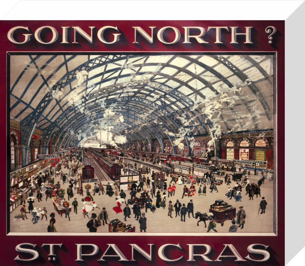 'Going North? St Pancras', MR poster, 1910. stretched canvas small none Art Print - Science Museum Shop