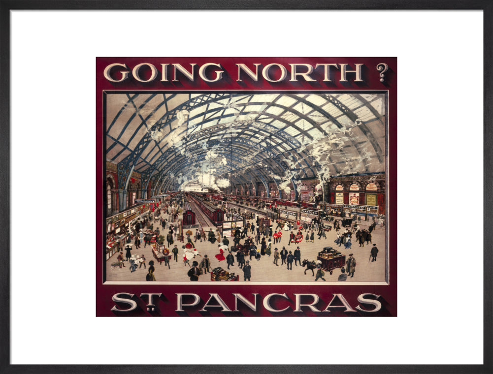 'Going North? St Pancras', MR poster, 1910. art print large black Art Print - Science Museum Shop