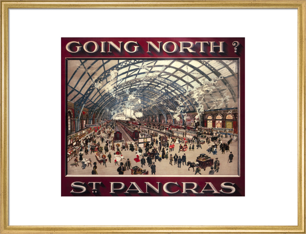 'Going North? St Pancras', MR poster, 1910. art print large gold Art Print - Science Museum Shop