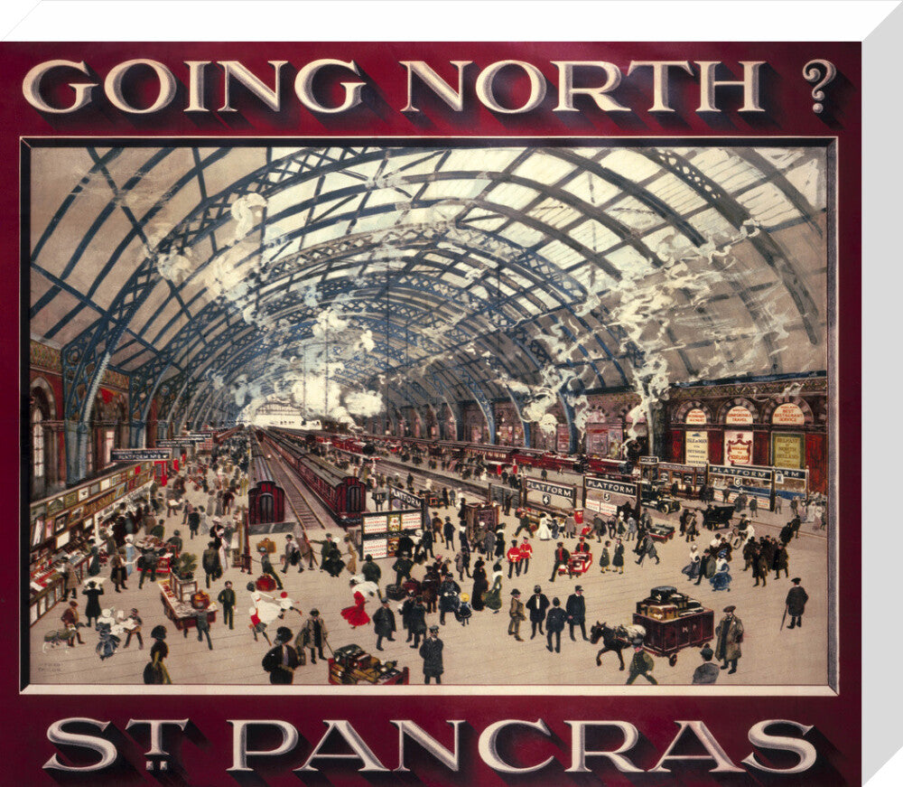 'Going North? St Pancras', MR poster, 1910. stretched canvas medium none Art Print - Science Museum Shop