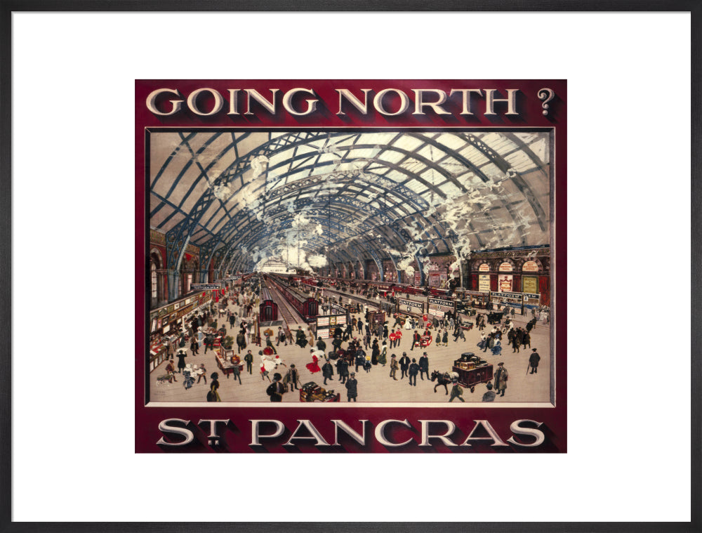 'Going North? St Pancras', MR poster, 1910. art print extra large black Art Print - Science Museum Shop