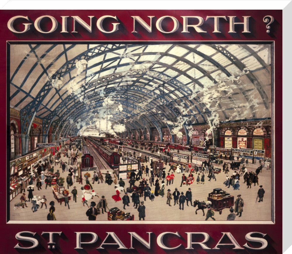 'Going North? St Pancras', MR poster, 1910. stretched canvas large none Art Print - Science Museum Shop