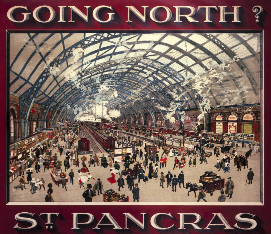 'Going North? St Pancras', MR poster, 1910. Art Print - Science Museum Shop