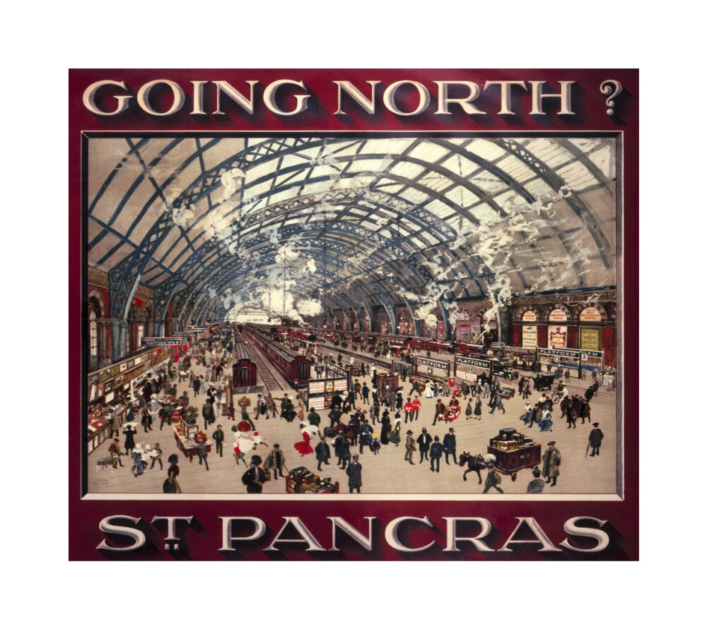 'Going North? St Pancras', MR poster, 1910. unstretched canvas medium none Art Print - Science Museum Shop