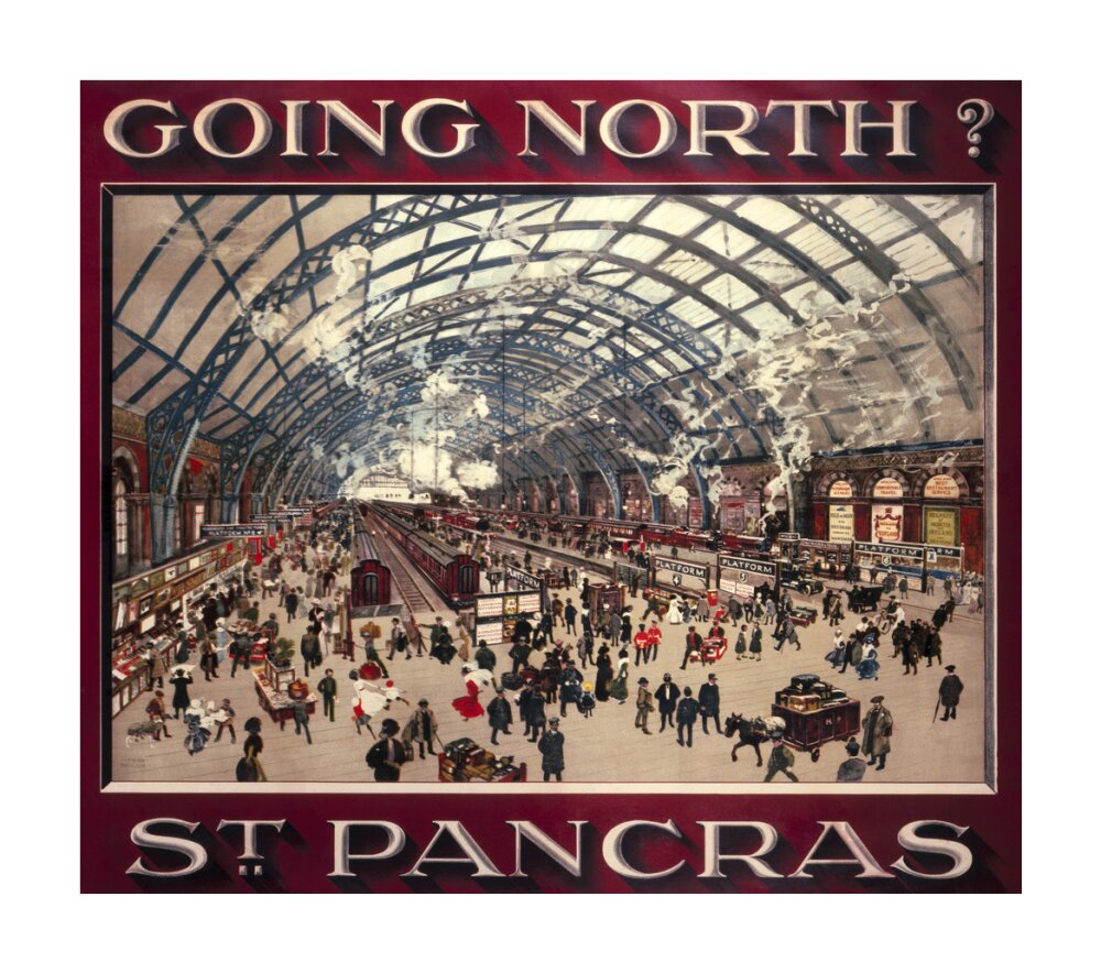 'Going North? St Pancras', MR poster, 1910. unstretched canvas large none Art Print - Science Museum Shop