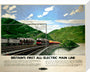 'Britain's First All-Electric Main Line', BR poster, 1955. stretched canvas medium none Art Print - Science Museum Shop