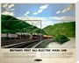 'Britain's First All-Electric Main Line', BR poster, 1955. stretched canvas large none Art Print - Science Museum Shop