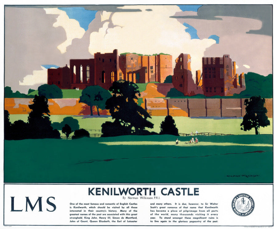 'Kenilworth Castle', LMS poster, 1929. Art Print - Science Museum Shop