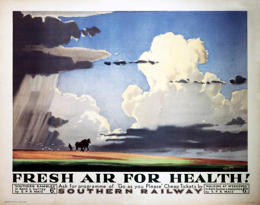 'Fresh Air for Health', SR poster, 1937. Art Print - Science Museum Shop