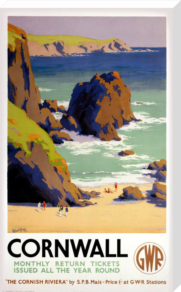 'Cornwall', GWR poster, 1938. stretched canvas extra large none Art Print - Science Museum Shop