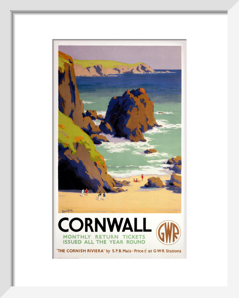 'Cornwall', GWR poster, 1938. art print extra small white Art Print - Science Museum Shop