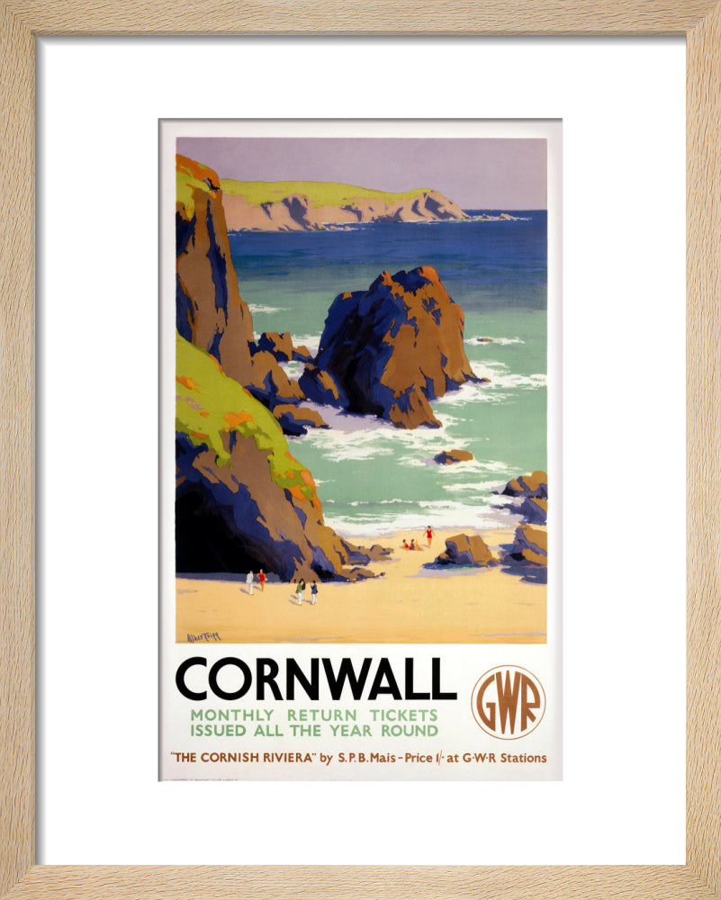 'Cornwall', GWR poster, 1938. art print extra small natural Art Print - Science Museum Shop