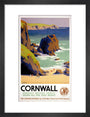 'Cornwall', GWR poster, 1938. art print small black Art Print - Science Museum Shop
