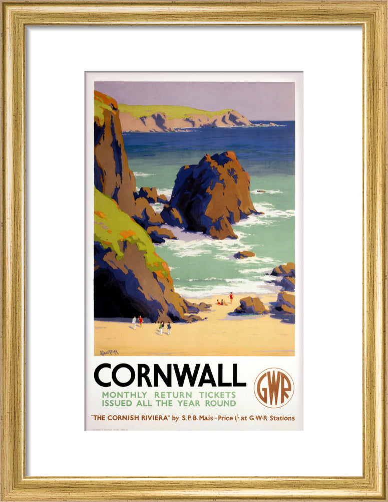 'Cornwall', GWR poster, 1938. art print small gold Art Print - Science Museum Shop