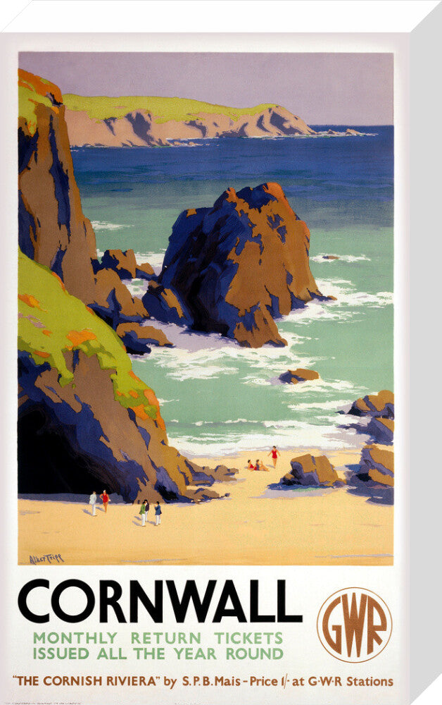 'Cornwall', GWR poster, 1938. stretched canvas medium none Art Print - Science Museum Shop
