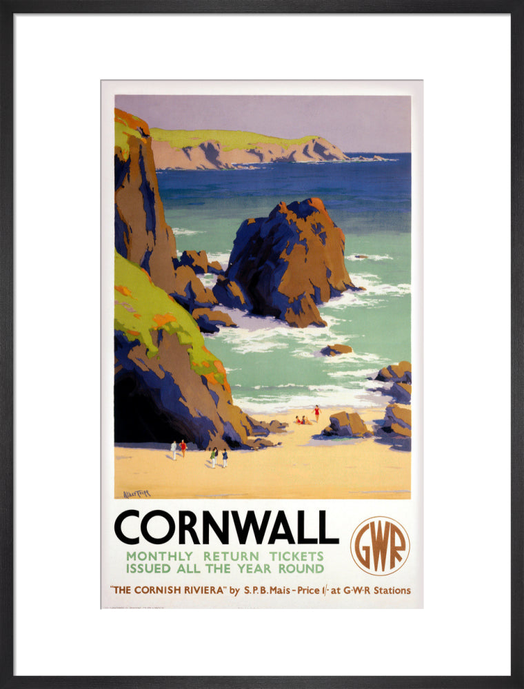 'Cornwall', GWR poster, 1938. art print large black Art Print - Science Museum Shop