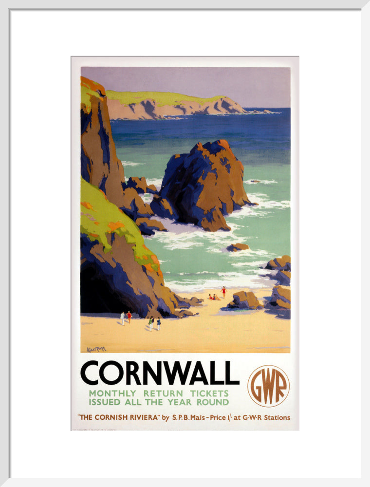 'Cornwall', GWR poster, 1938. art print large white Art Print - Science Museum Shop