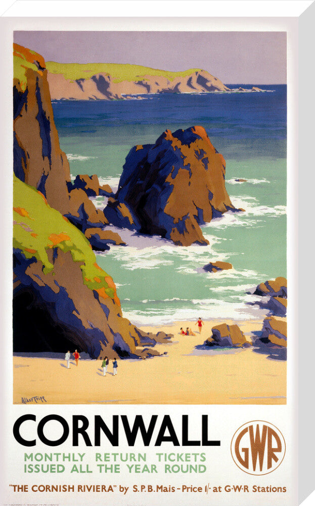 'Cornwall', GWR poster, 1938. stretched canvas large none Art Print - Science Museum Shop