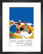 'East Coast Joys No 2 - Sun-bathing', LNER poster, 1931. art print extra small black Art Print - Science Museum Shop