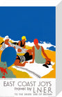 'East Coast Joys No 2 - Sun-bathing', LNER poster, 1931. stretched canvas small none Art Print - Science Museum Shop