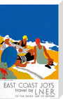 'East Coast Joys No 2 - Sun-bathing', LNER poster, 1931. stretched canvas medium none Art Print - Science Museum Shop