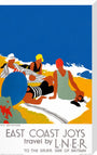 'East Coast Joys No 2 - Sun-bathing', LNER poster, 1931. stretched canvas large none Art Print - Science Museum Shop