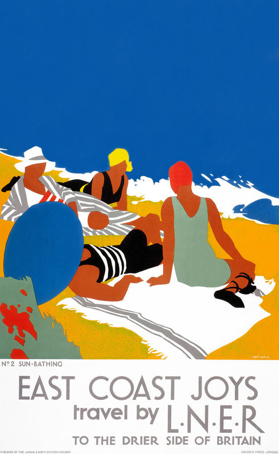'East Coast Joys No 2 - Sun-bathing', LNER poster, 1931. Art Print - Science Museum Shop