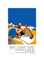 'East Coast Joys No 2 - Sun-bathing', LNER poster, 1931. unstretched canvas small none Art Print - Science Museum Shop