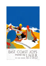 'East Coast Joys No 2 - Sun-bathing', LNER poster, 1931. unstretched canvas medium none Art Print - Science Museum Shop