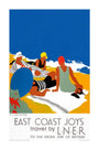 'East Coast Joys No 2 - Sun-bathing', LNER poster, 1931. unstretched canvas extra large none Art Print - Science Museum Shop