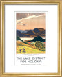 The Lake District for Holidays - Derwentwater art print extra small gold Art Print - Science Museum Shop